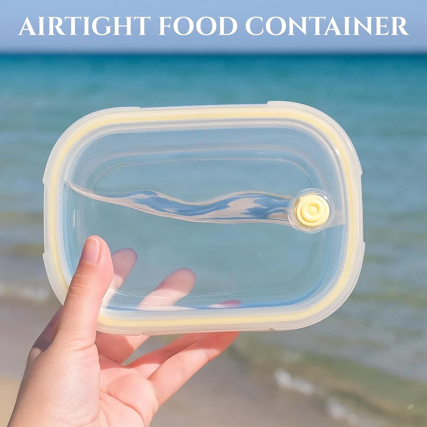 Neoflam 2 Compartment Glass Food Container with Airtight Lid – Divided Oval Bento Lunch Box with Vent, Reusable Meal Prep Storage, Microwave, Oven & Dishwasher Safe (37 oz, 1.1 Liter, 4.6 cups)