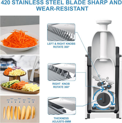 Safe Mandoline Slicer for Kitchen, Vegetable & Food Cutter, Easy to Clean