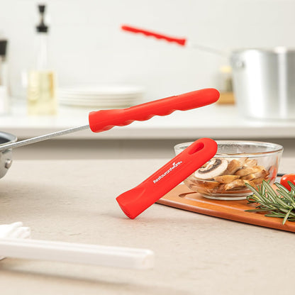 Restaurantware Silicone Pan Handle Cover Set 1-Count Heat-Resistant Removable Pan Handle Grips, Ergonomic Non-Slip Green Handle Protectors for Fry Pans and Sauce Pans