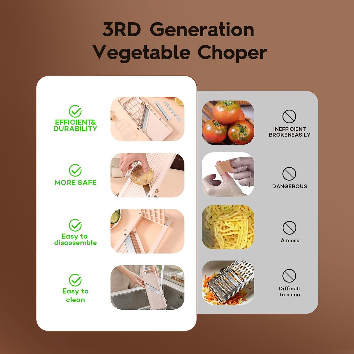 Mandoline Slicer for Kitchen, Upgrade Slicer for Vegetable, Professinal Japanese Vegetable Cutter with 4 Stainless Steel Blades