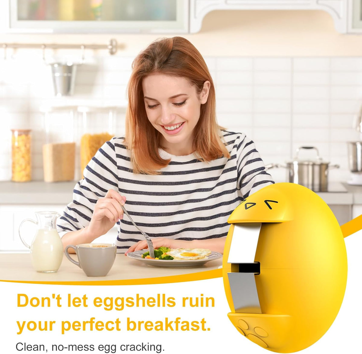 Egg Cracker, Silicone Egg Shell Opener, Cute Egg Shaped Design, Opens Eggs with Ease, A Little Happiness Boost for Your Kitchen.(Color: Red, 2-Pack)