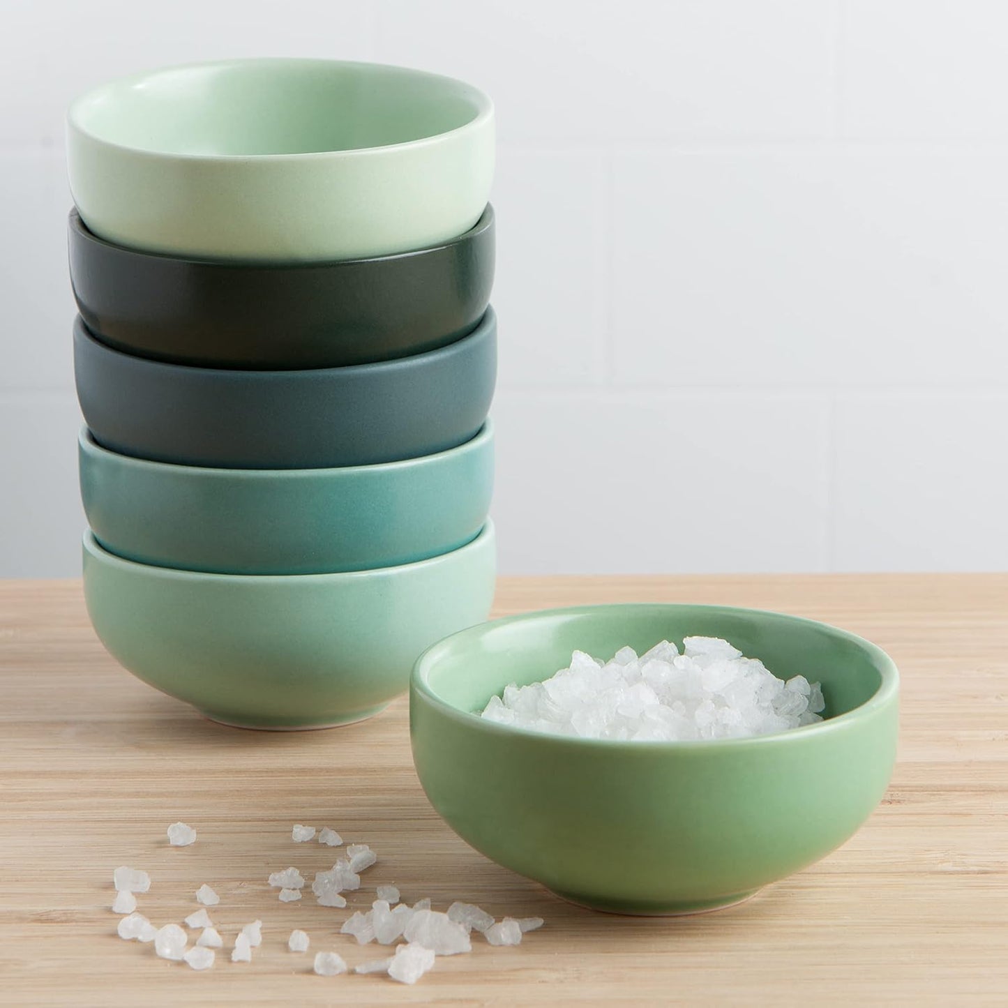 Now Designs Canyon Ceramic Pinch Bowl Set, Soy Sauce Dish, Set of 6, 2 oz