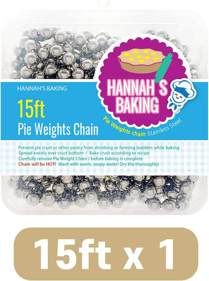 Durable Baking Supplies: Stainless Steel Chain Pie Weights, Reusable and Easy to Clean, Odorless, Safe Pie Weights for Pie Crusts, Oven Safe Baking Beads (10 feet)