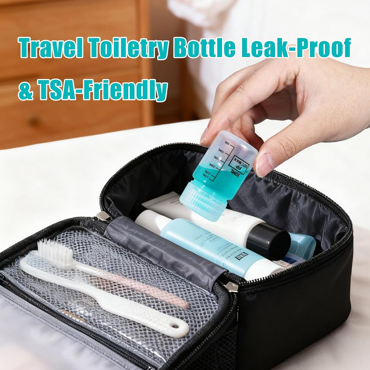34oz/1000ml Wide Mouth Plastic Bottles with Airtight Lids, Graduated Food Grade Leak Proof PP Containers Jars for Water Sample Lab Reagent Liquid Medicine Storage (Transparent, 3 Pcs)
