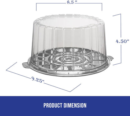 MT Products Round PET Plastic Cake Container 8" - Plastic Bakery Boxes (Pack of 5) - Made in the USA
