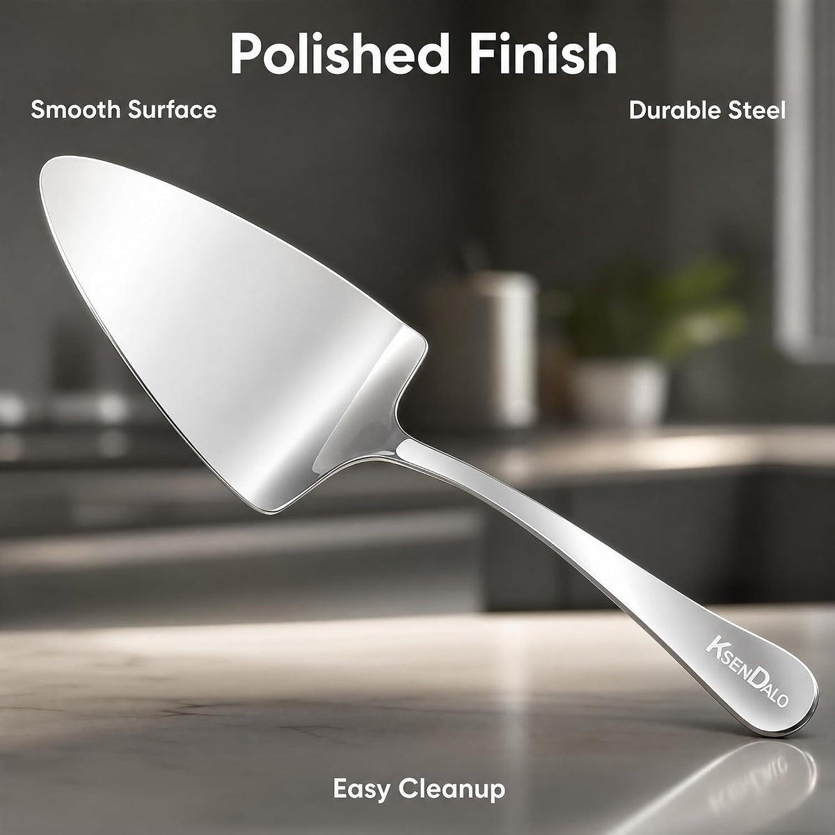 KSENDALO 2 Pack Small Cake Pie Server for Wedding, Birthday, Party, Silver