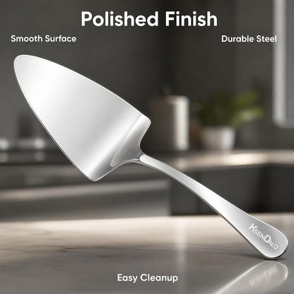 KSENDALO 2 Pack Small Cake Pie Server for Wedding, Birthday, Party, Silver