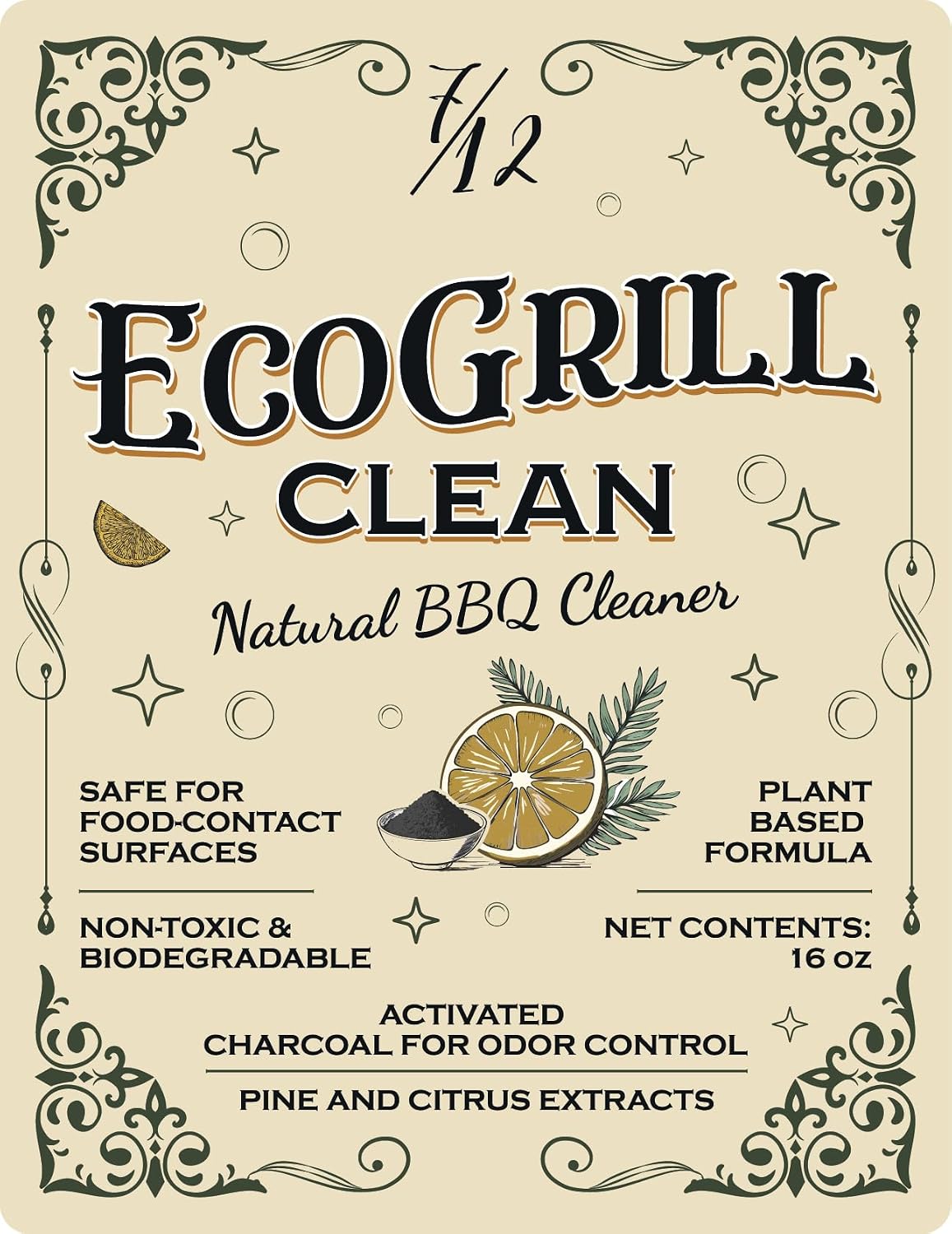 All-Natural BBQ Grill Cleaner & Degreaser | Spray, Wait & Wipe - Plant-Based Heavy Duty Griddle Cleaner, Fresh Citrus Scent, Non-Toxic Fume-Free Formula | Safe for Grill Grates, Smokers and Flat Tops
