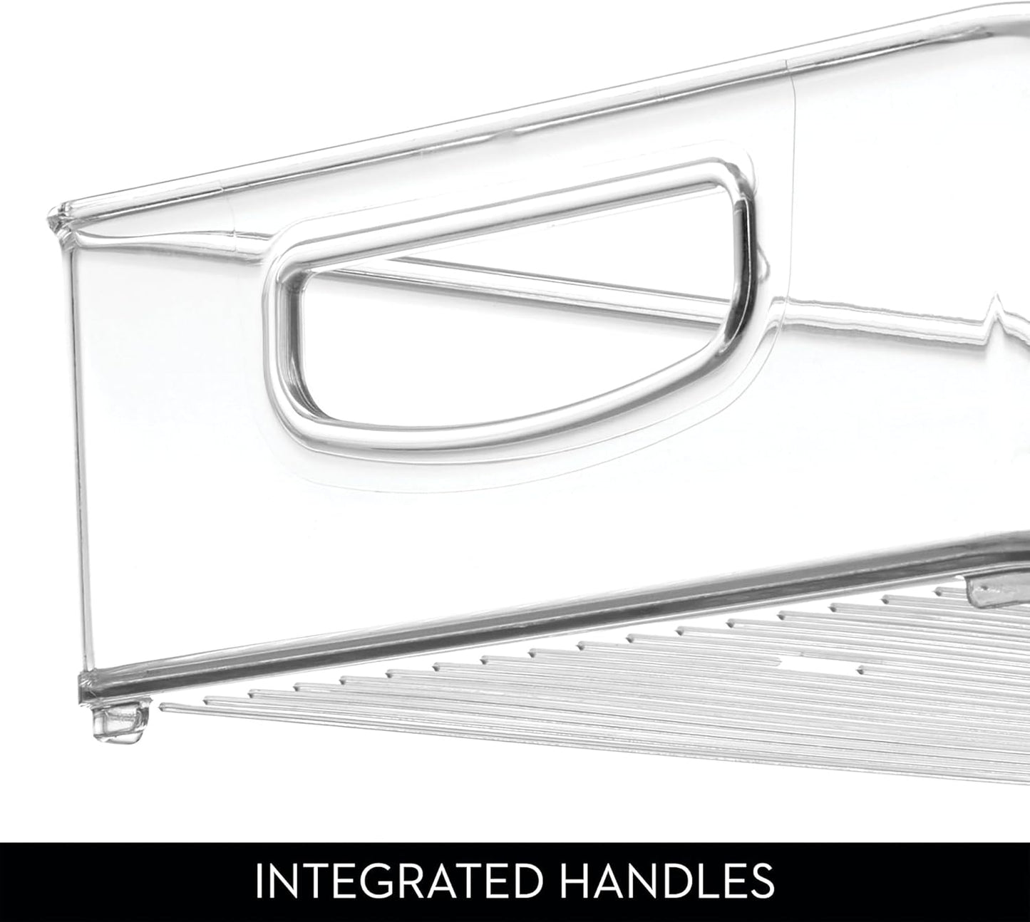 iDesign Stackable Pantry Bins with Handles, 4 Small and 4 Medium Bins, 8 Pack, Clear, Made in USA