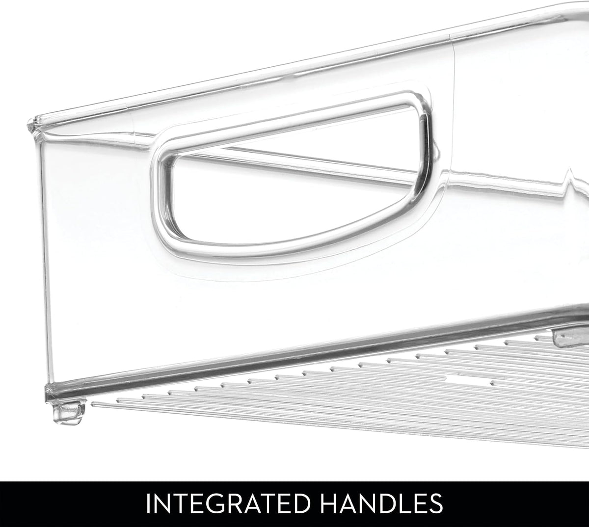 iDesign Stackable Pantry Bins with Handles, 4 Small and 4 Medium Bins, 8 Pack, Clear, Made in USA