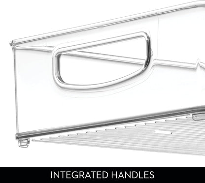 iDesign Stackable Pantry Bins with Handles, 4 Small and 4 Medium Bins, 8 Pack, Clear, Made in USA