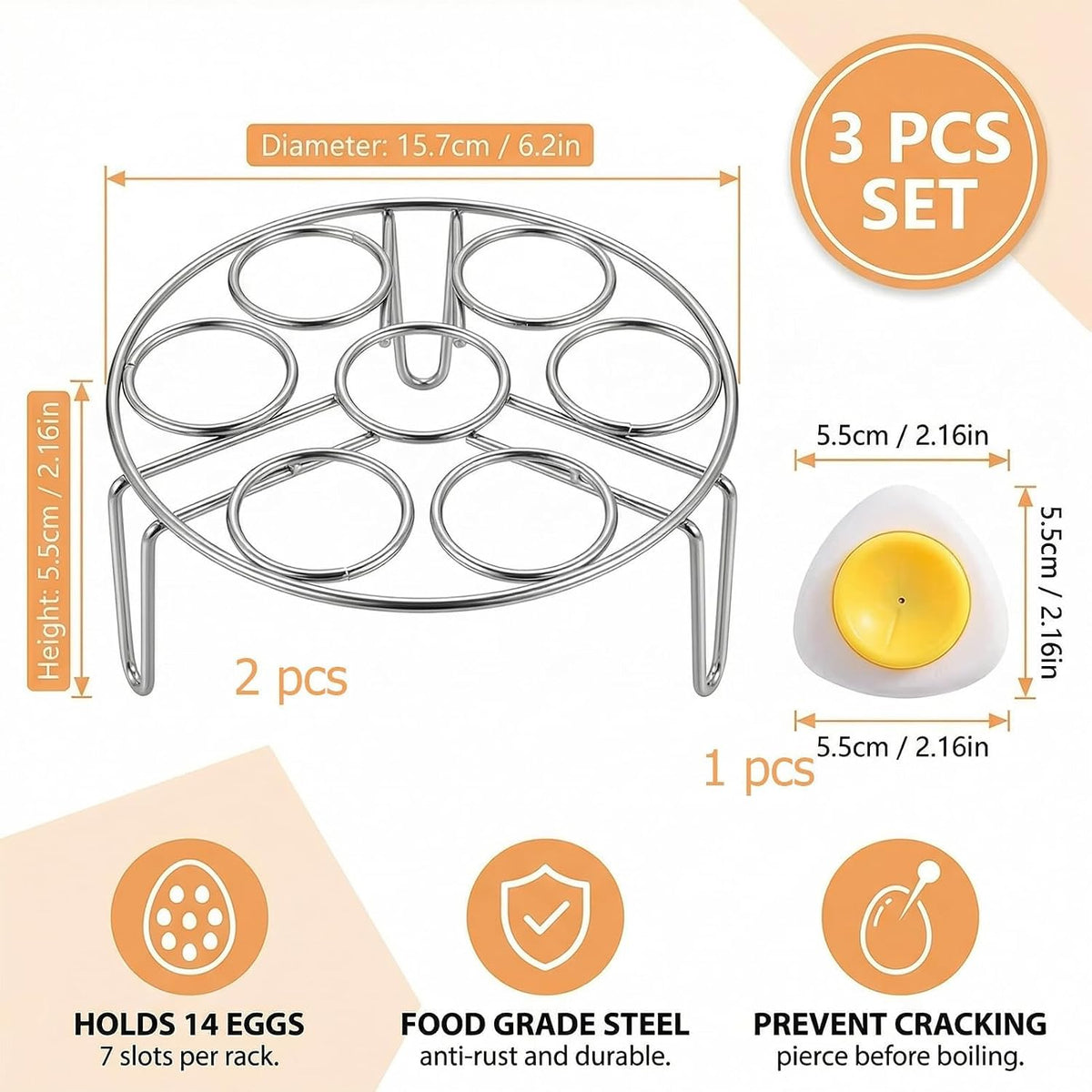 Egg Steamer Rack And Egg Piercer