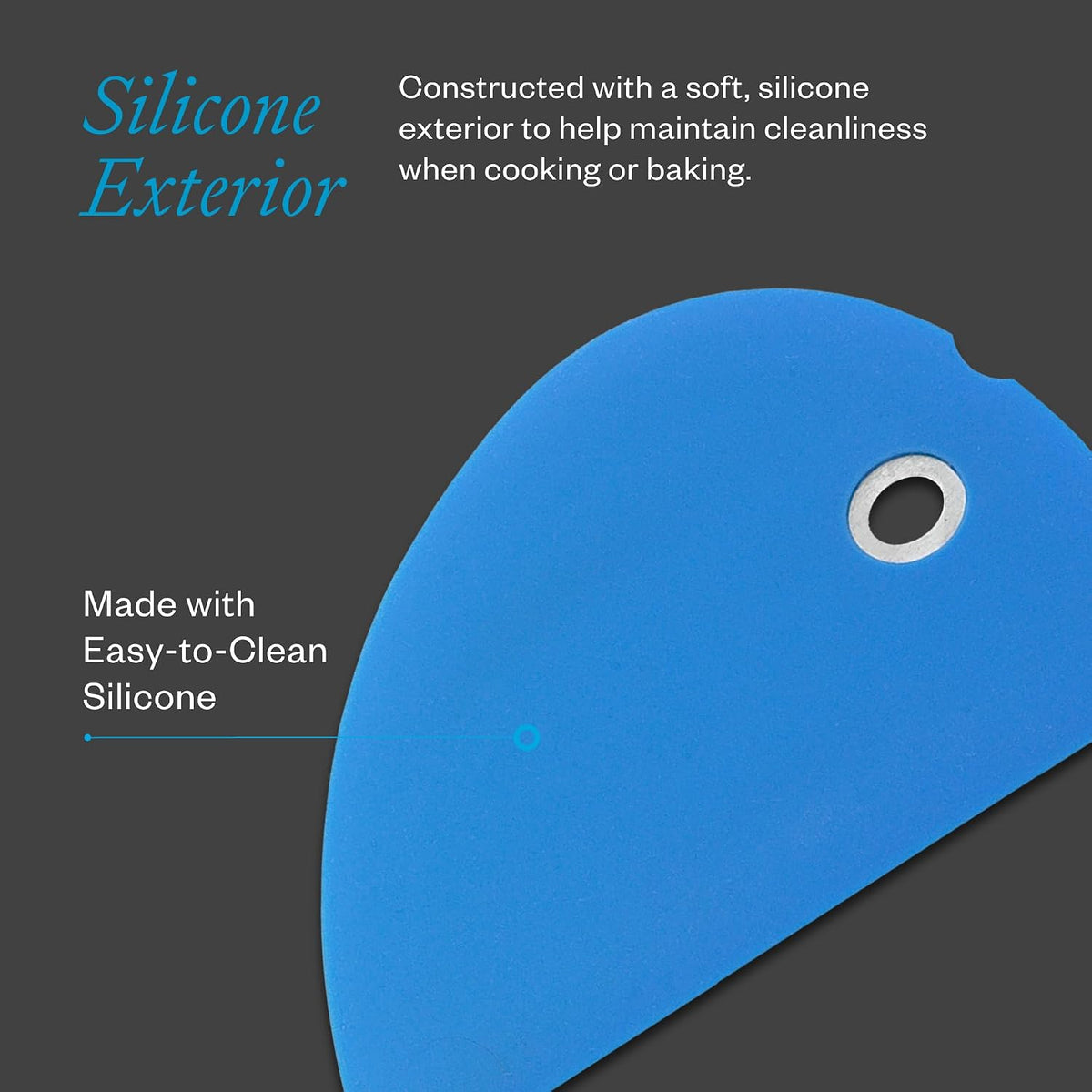 Messermeister Silicone Bowl Scraper, Blue - Frosts, Portions, Lifts & Transfers - Easy to Clean & Flexible Precision Edge