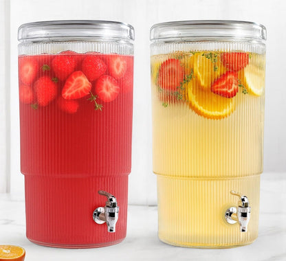 3 Gallon Classic Ice Cold Clear Glass Mason Jug Drink Beverage Dispenser Durable On Galvanized Stand With Leak Free Spigot-Easy Filling For Outdoor, Parties & Daily Use Lid