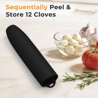 Silicone Garlic Peeler Tube Roller (Black,Green)
