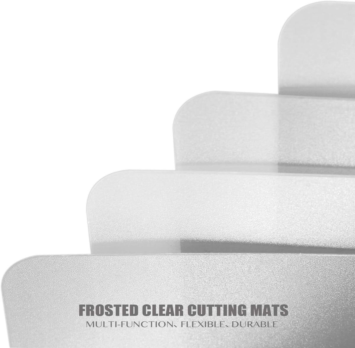 Fotouzy Plastic Cutting Boards for Kitchen, Flexible Cutting Mats Set of 7, BPA-Free, Non-Porous, Dishwasher Safe, 15x12 In, 7 Translucent Colors