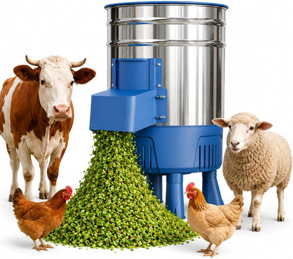 Commercial Electric Vegetable Chopper, 1500W Stainless Steel Poultry Feed Processor, Multifunctional Food Chopper for Chicken, Cattle, Sheep, Farm & Household Livestock Feed Shredder 2200W