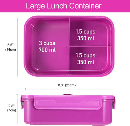 Caperci Classic Bento Box Adult Lunch Box for Older Kids - Leakpoof 47 oz 3-Compartment Lunch Containers for Adults and Teens, Built-in Utensil Set, Ideal for On-the-Go Balanced Eating,Khaki Green
