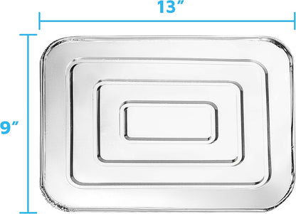 MontoPack Half-Size Aluminium Foil Lids | [100 Pack] Perfect Fit for 9x13 Roasting Pans | Premium Quality for Baking & Catering | Disposable Food Prep Containers Lids