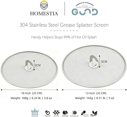 Homestia Splatter Screen for Frying Pan, 8'' Kitchen Grease Splatter Guard