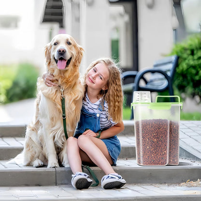 LEAWALK 5Lbs Airtight Cat Dog Food Storage Container with Upgraded Large Nozzle BPA-Free, Pet Food Storage Containers for Rice, Grain, Pet Food, Flour, Dog Treat Storage (Dark Gray, 5L-1pack)