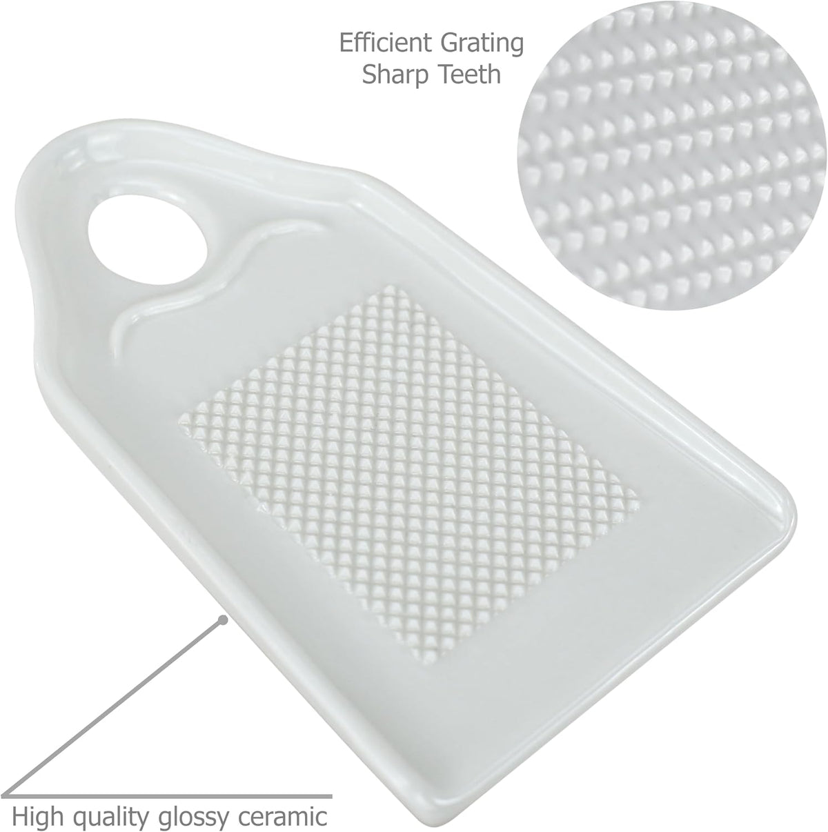 EIKS Porcelain Grater Plate Grinding Dish, Cooking Preparation Tool