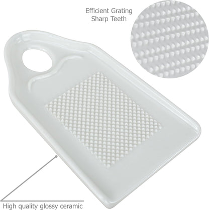 EIKS Porcelain Grater Plate Grinding Dish, Cooking Preparation Tool