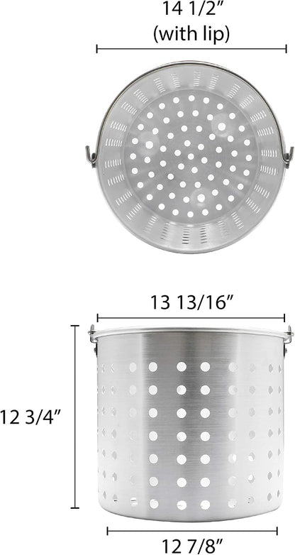 Thunder Group 16-Quart Aluminum Steamer Basket Fits ALSKSP003