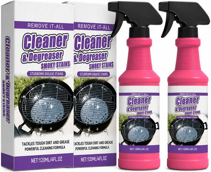 Fast-Acting Heavy-Duty Grill Degreaser Spray, 2Pcs BBQ Heavy Duty Degreaser Grill Cleaner Spray, Grills Cleaner Spray For Outdoor Grills