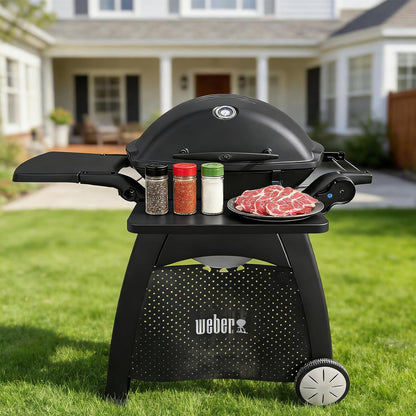 Upgraded Grill Table for Weber Kettle 22"/18"/26", Master Touch 22", Smokey Mountain, Recteq Pellet Grill RT-B380, Prep Station with Cutting Board, Basin, 4 Hooks, Shelf for Weber Kettle Accessories