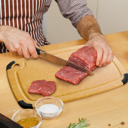 Dishwasher Safe Cutting Boards for Kitchen - Set of 2 Large Composite Wood Cutting Boards with Juice Groove, Non-Slip Feet & Lightweight Eco-Friendly Design 14.5" x 11" and 11.7" x 9.3"