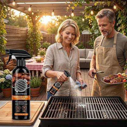 Grill Cleaner Spray for Outdoor Grill, Heavy Duty BBQ Grill Cleaner Spray for Grates and Racks, All Purpose Kitchen Grease Remover for Griddle, Oven, Stovetop and Countertops (8oz*1)