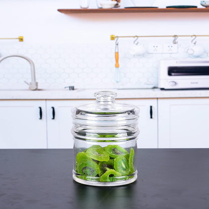 64 oz Reinforced Large Acrylic Canister with Locking Clamp, Airtight Flip Jar | Food Storage Container for Flour, Sugar, Coffee, Candy, Cookie etc