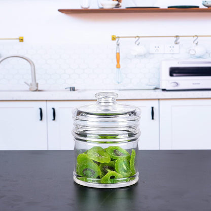 64 oz Reinforced Large Acrylic Canister with Locking Clamp, Airtight Flip Jar | Food Storage Container for Flour, Sugar, Coffee, Candy, Cookie etc