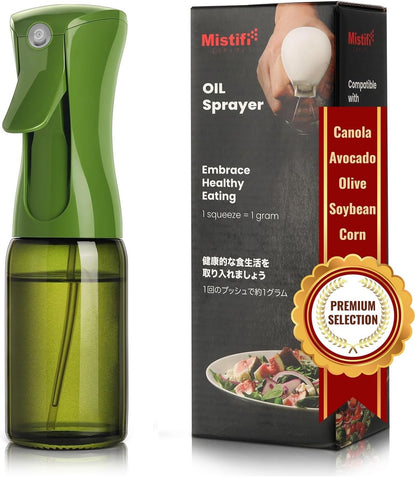 Mistifi Oil Sprayer 150ml glass bottle. Upgraded Version.Fine Mist Spray Bottle for Air Fryer, Olive Oil, Avocado Oil, Healthy Nonstick Frying, Commercial & Home Kitchen Use (PS635)