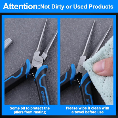 SPEEDWOX Long Reach Bent Needle Nose Pliers With Smooth Jaw Angled Needle Nose Pliers For Jewelry Making Fish Bone Pliers Tweezers Bent Chain Nose Pliers For Wire Bending And Small Object Gripping