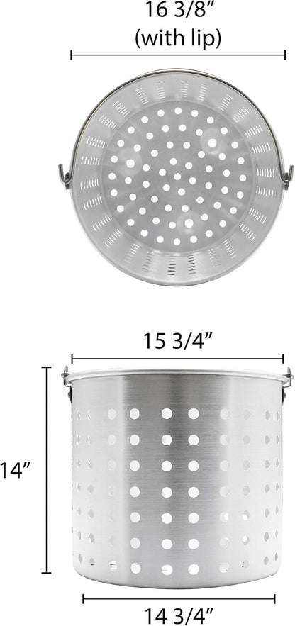Thunder Group 16-Quart Aluminum Steamer Basket Fits ALSKSP003