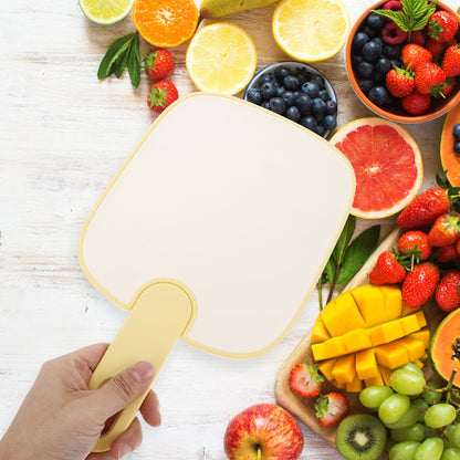 UKCOCO Reusable Non-slip Plastic Cutting Board for Kitchen Multipurpose Chopping Mat for Fruits Veggies Meat Small Cream Yellow Food Prep Board for Home Restaurant Hotel and Supermarket