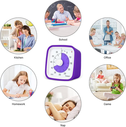 Yunbaoit Rainbow Visual Timer for Kids, 60-min Countdown Timer, Blue