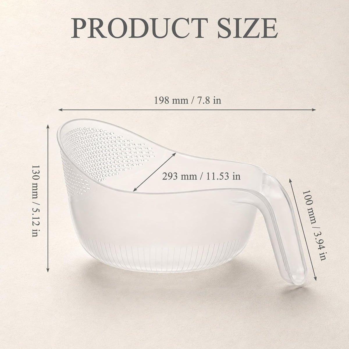 2-In-1 Rice Strainer Lightweight Rice Washer Strainer Bowl