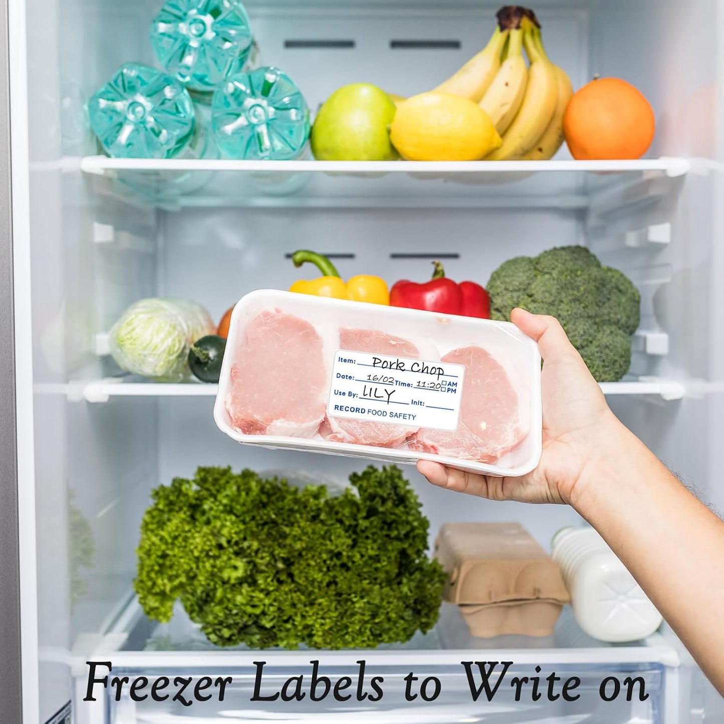1000 Pcs Freezer Labels, 1 x 2 Inch Food Labels Stickers | Removable Labels for Food Containers, Freezer Tape Labels to Write on(2 Rolls, 2 Colors)