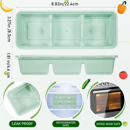 Hushee 10 Pack 17 oz Small Meal Prep Containers with 3 Compartments Snack Containers with Lid Disposable Plastic Bento Box Travel Lunch Food Boxes Stackable for Office Picnic (Black)