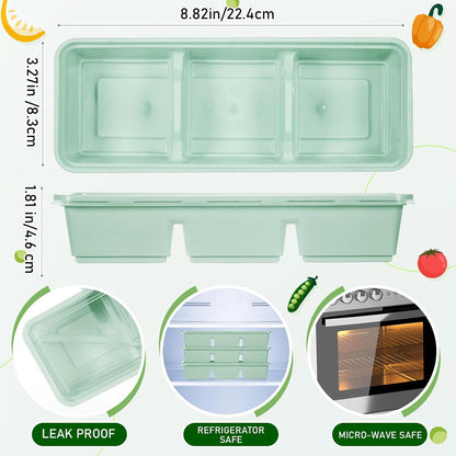 Hushee 50 Pack 17 oz Small Meal Prep Containers with 3 Compartments Snack Containers with Lid Disposable Plastic Bento Box Travel Lunch Food Boxes Stackable for Office Picnic (Clear)