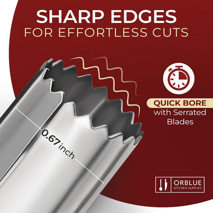 Orblue Apple Corer Tool, Heavy Duty Stainless Steel Fruit Core Extractor