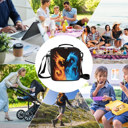 cfpolar Skull Skateboard Lunch Box for Boys Girls, Insulated Lunch Bags for Kids Reusable Mini Cooler Lunch Tote Lunchbox Thermal Meal Tote Kit with Shoulder Strap for Work School Picnic