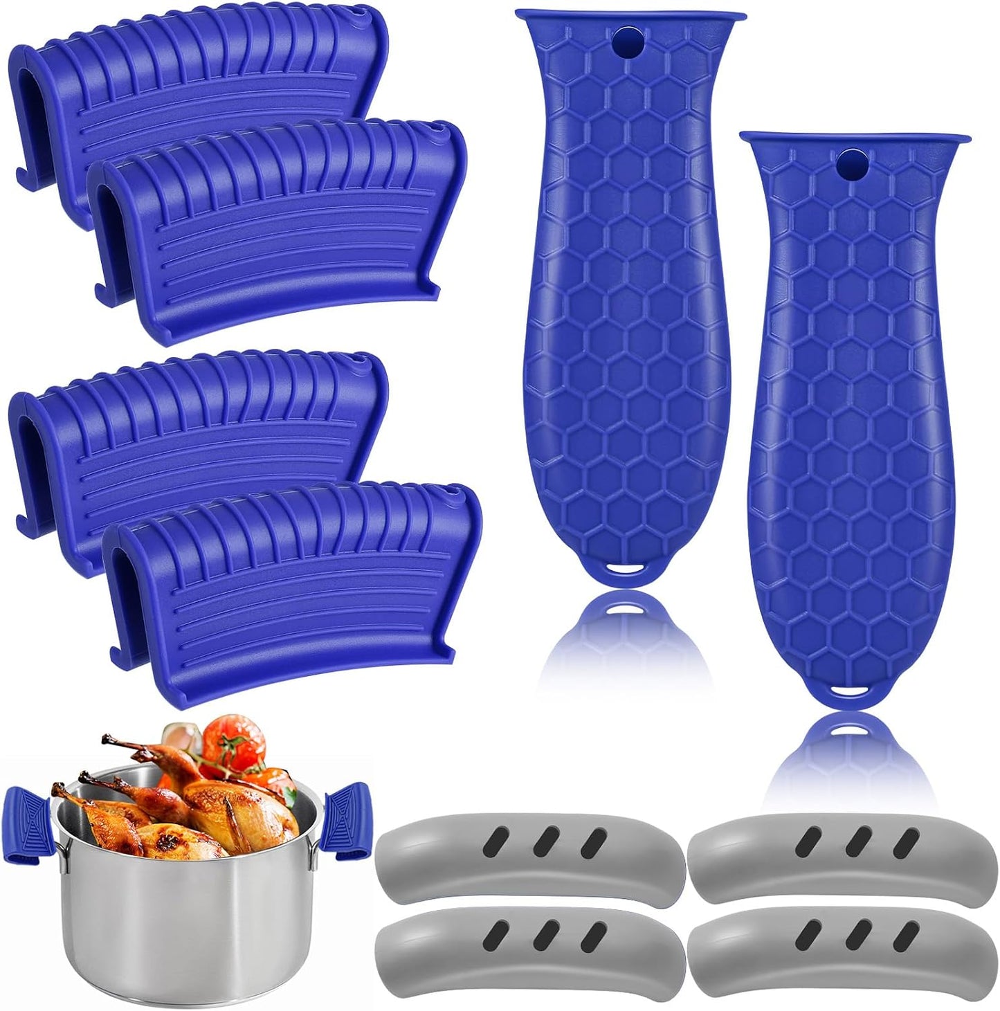 10Pcs Cast Iron Handle Cover, Silicone Pot Holders