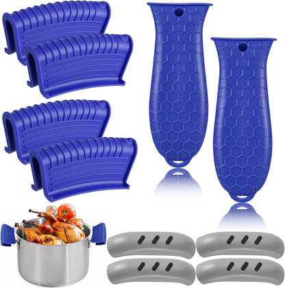 10Pcs Cast Iron Handle Cover, Silicone Pot Holders