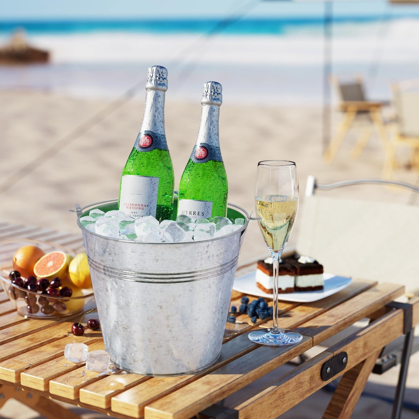3 Pack 15.3" x 9" x 6" Yellow Metal Galvanized Tub with Handles, 3 Gallon Large Beverage Tubs for Parties, Beer, Wine, and Cocktails, Rust-Proof and Durable Ice Buckets