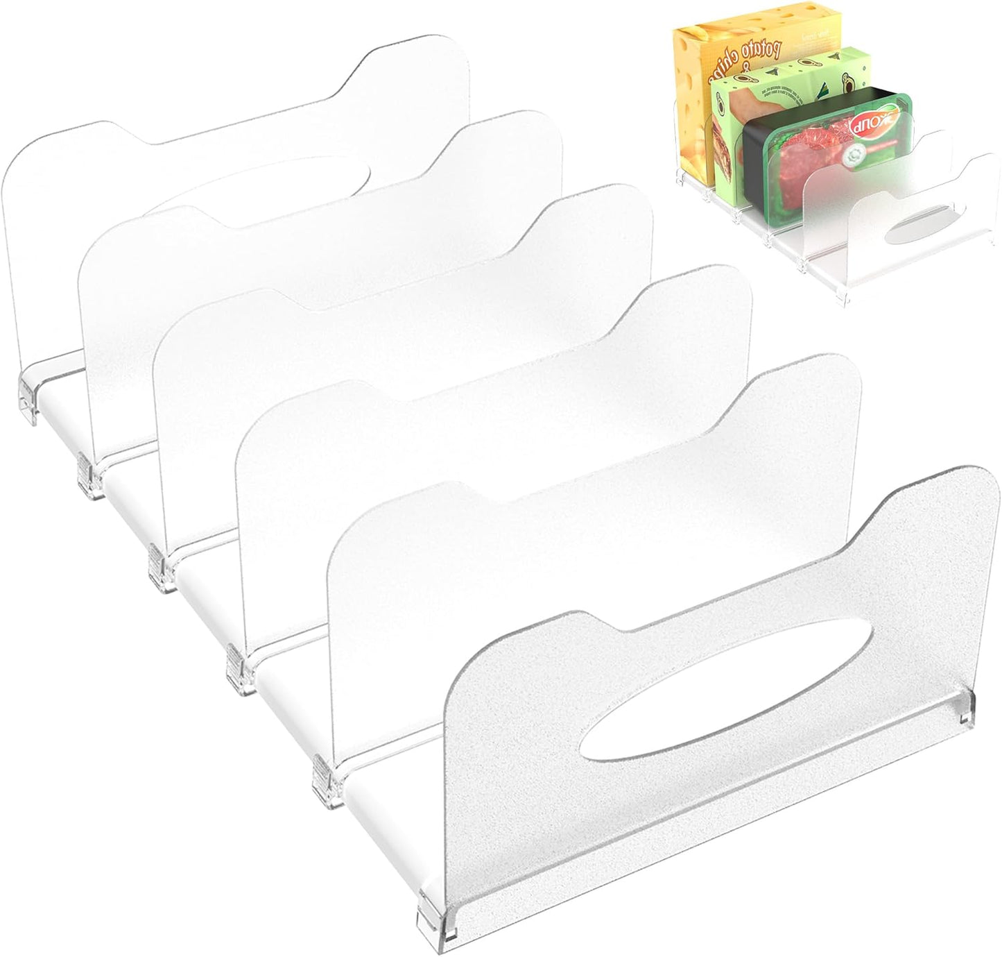 SURETIVIAN Freezer Organizer 12” Visible Fridge Organizer Rack with Removable Dividers and Handles, Freely Adjustable, Fits Refrigerator Frozen Meals, Lunch Meat Box, Cheeses (Mint Green)