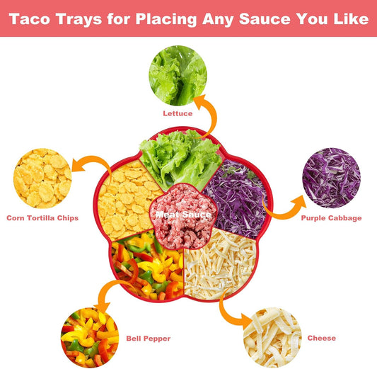 Taco Bar Serving Set for a Party with 12pcs Tortilla Holders Taco Tuesday Lazy Susan Tray Housewarming Set